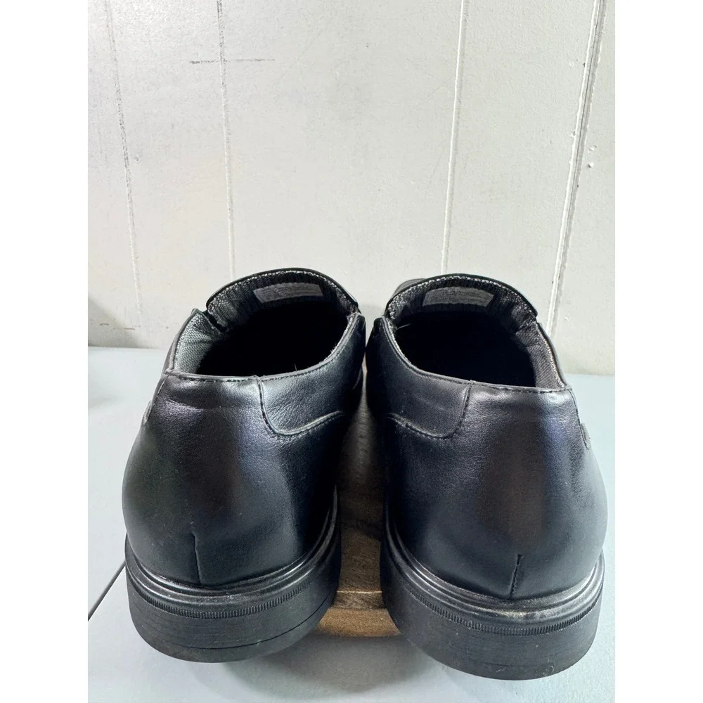 Perry Ellis Clipper RB Loafers Mens 10 Black Good Square Toe Bit Detail Slip On